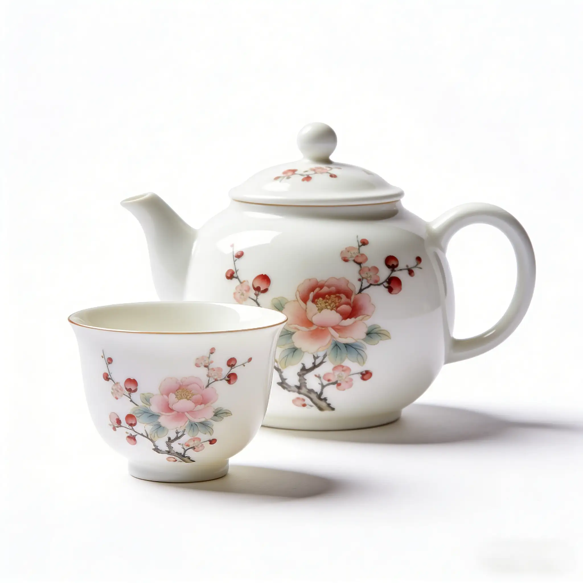 Peony Bloom Porcelain Teacup