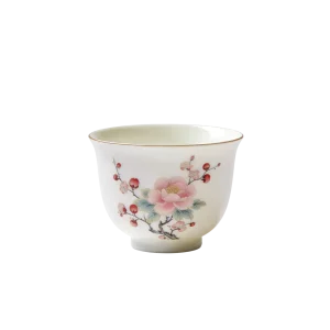 Peony Bloom Porcelain Teacup